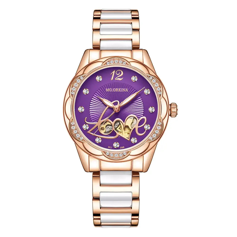 ORKINA Ladies Fashion Steel Strap Mechanical Wristwatch