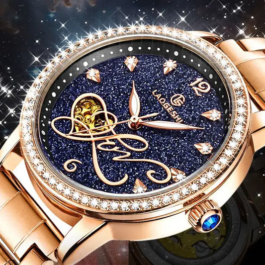 Star Crystal Diamond Women Waterproof Watch