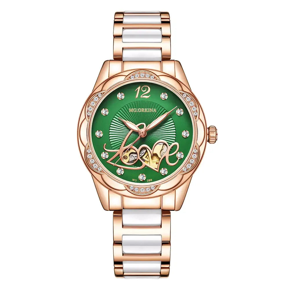 ORKINA Ladies Fashion Steel Strap Mechanical Wristwatch