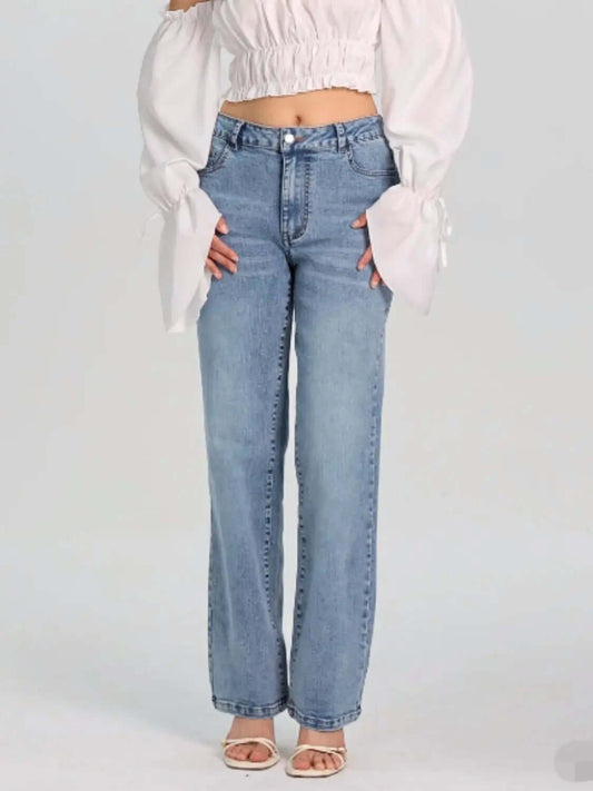 Straight Jeans with Pockets-Nodext Fashion